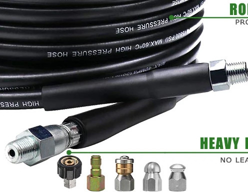 tuyau à jet de laveuse haute pression 6 mm 8 mm tuyau flexible en acier inoxydable avec nettoyeur