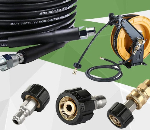 tuyau à jet de laveuse haute pression 6 mm 8 mm tuyau flexible en acier inoxydable avec nettoyeur