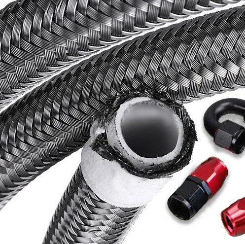 5/16 pouces tuyaux flexibles en acier inoxydable tressé PTFE tressé refroidisseur d'huile de carburant tuyaux lignes