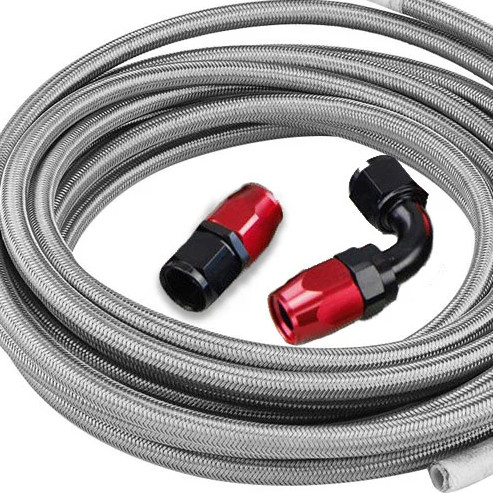 5/16 pouces tuyaux flexibles en acier inoxydable tressé PTFE tressé refroidisseur d'huile de carburant tuyaux lignes