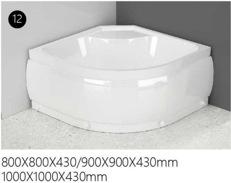 Cube de douche d'angle carré plateau coulissant de seuil élevé 800 x 800 salle de douche
