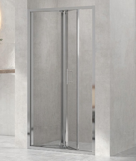 900 mm Cubicules de douche cristallines porte coulissante pliante 900 x 900 salle de douche