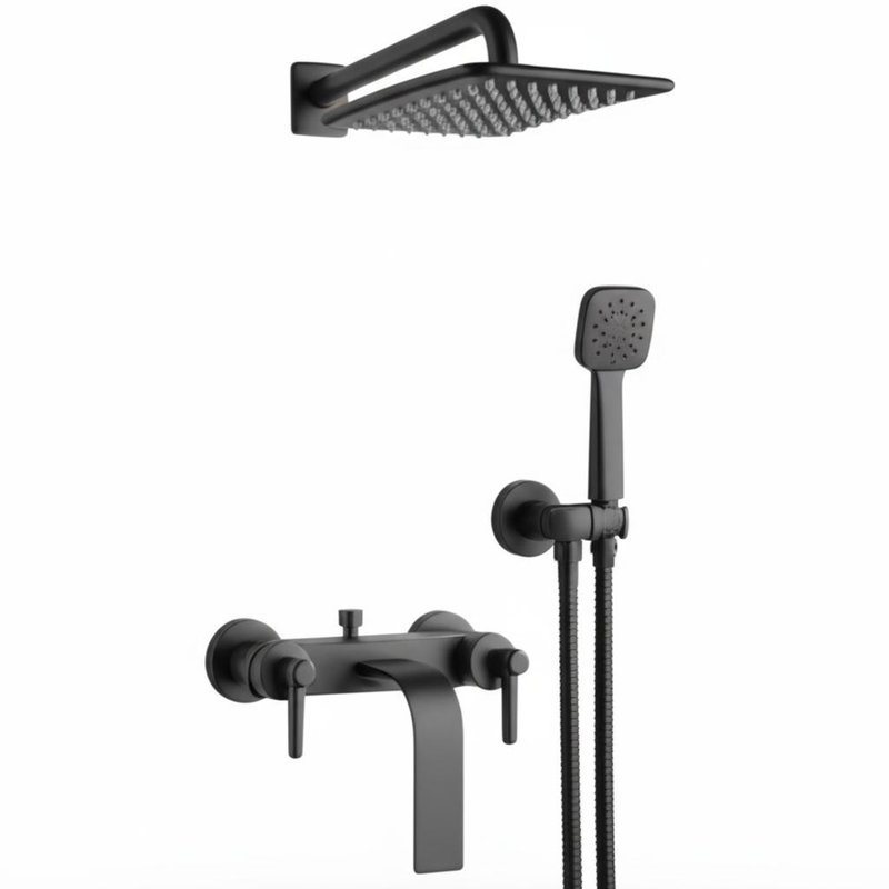 Faucon de douche de profil mince en laiton ensemble d'accueil magnétique portatif avec des buses en silicone faciles à nettoyer